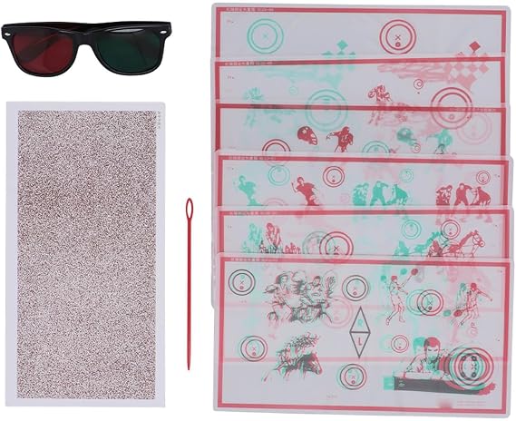 Red Green Stereo Test, Eye Training Low Vision Test Chart, for Stereopsis Improvement, Autonomy Movement, and Vision Disorders