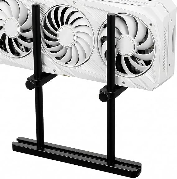 GPU Support Bracket, Anti-Slip Dual Brace Aluminum Graphics Card Stand Holder Adjustable Video Card Brackets Vertical Big GPU Anti Sag Bracket Support Fans Mounting
