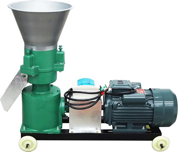 2MM Chicken Feed Pellet Mill Machine Animal Feed Pellet Machine Feed Granulator Machine Three-Head Pressure Roller 220V 4.5KW 200KG/H