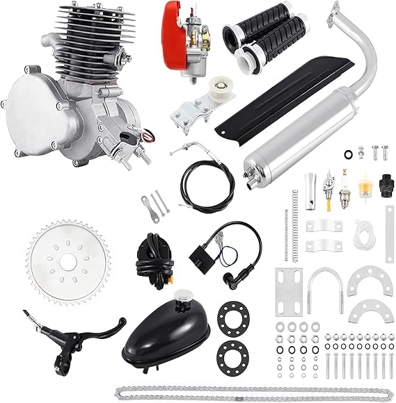 DYRABREST Upgraded Bicycle Engine Kit, 2 Stroke Motorized Bike Engine Motor Kit 100cc Super Fuel-efficient Fit Modified Full Set for 26"-28" Bikes