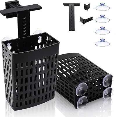 2 PCS Upgraded Aquarium Plant Holder, Adjustable Thickness Height Fish Tank Plant Holder with 2 Extension Hooks and 2 Suction Cups for Fish Tank Aquaponic Cultivation