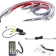 LED Under Car Body Ground Effects Light Kit 4 Flexible Strips with Wireless Controller APP Chasing