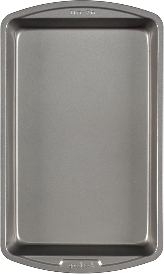 Good Cook Everyday Baking Pan with Scratch-Resistant Metal-Utensil Safe Nonstick, 7 x 11-Inch, Gray