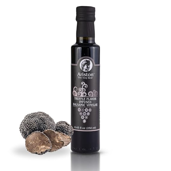 Ariston "The Very Best" Premium Balsamic Vinegar Barrel Aged, Gourmet Quality, Product of Italy Vegan, Gluten Free, GMO Free, No Added Sugar, All-Natural, 8.45 fl oz (250ml) Truffle