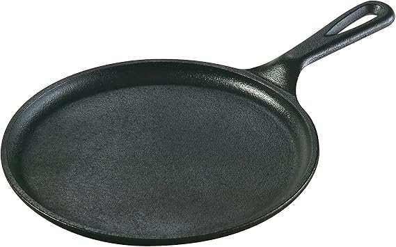 Lodge Pre-Seasoned Cast Iron Round Griddle, 8 Inches
