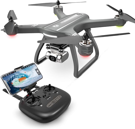 Holy Stone Drone with Camera, GPS, 4K Wide Angle HD Camera with Brushless Motor, 22 Minutes Flight Time, Automatic Navigation, Auto Return Mode, Follow Me Mode, Freely Switch Mode 1/2, Altitude Hold, 2.4 GHz, Domestic Certified, HS700D Gray