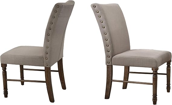 Best Master Furniture Dining Chair, Set of 2, Antique Natural Oak