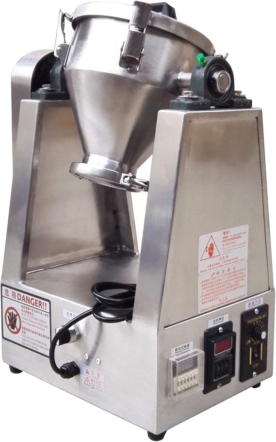 MXBAOHENG 3L YG-1KG Laboratory Powder Mixer Dry Powder Granule Blender Particle Mixer 304 Stainless Steel (110V)