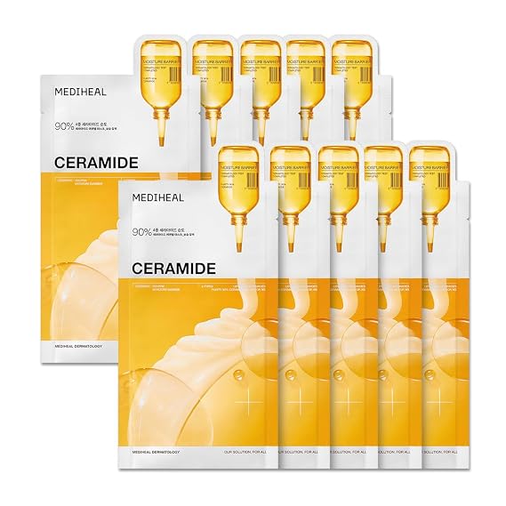 MEDIHEAL Ceramide Essential Face Sheet Mask, Moisture Barrier (10ea)