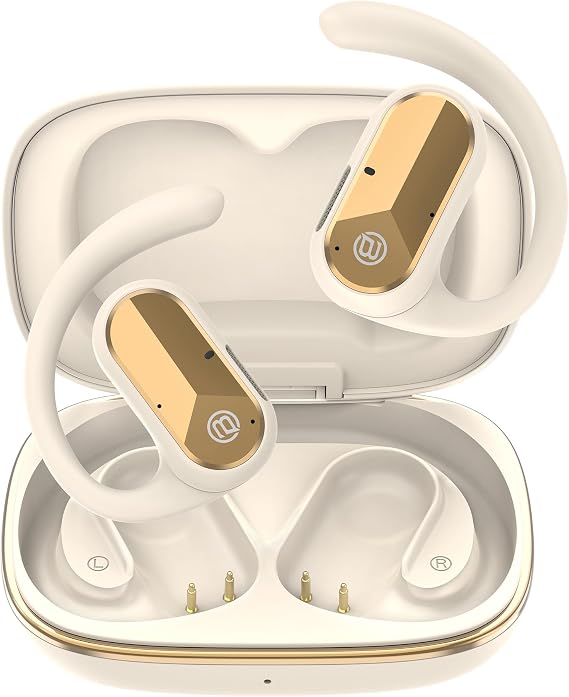 BUGANI Open Ear Earbuds, Open Ear Headphones, Running Earbuds Wireless, Headphones Bluetooth Wireless 5.4, Noise Cancelling Earbuds 50H Playtime, IPX5 Waterproof Earphones for Workout, Running