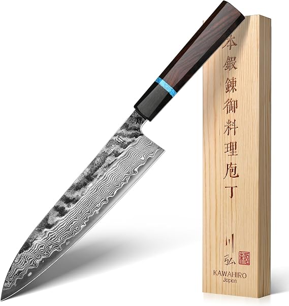 KAWAHIRO Japanese Gyuto Chef Knife 210mm, Hand Forged with VG10 Steel Core