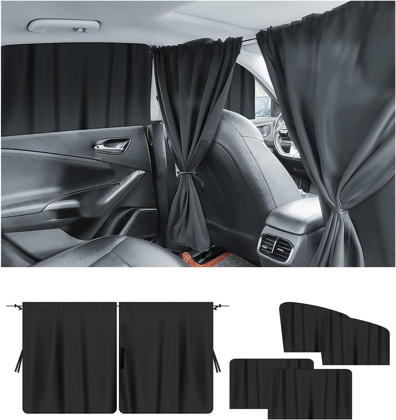 5PCS Car Window Shades,Magnetic Thickened Window Shade for Baby in Car for Traveling Camping,All-Season Truck Window Shades with Storage Bag for Privacy,Sleeping,Blackout 5PCS