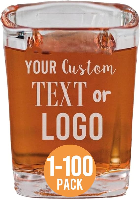 Custom Engraved Shot Glass 3oz, Personalized Bulk for Weddings & Parties