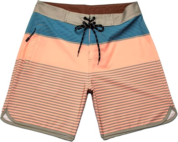 Beach Shorts for Men 2023 Quick Drying Gradient Color Striped Swimming Trunks Drawstring Pockets Swimwear Shorts