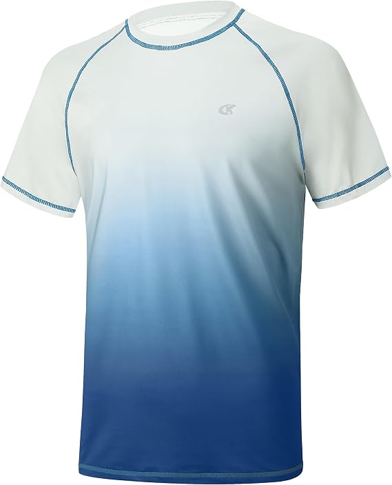 Satankud Men's UPF 50+ Rash Guard Swim Shirts Summer Sun Protection Shirt