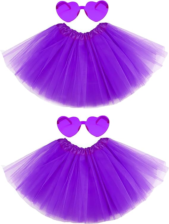 2 PCS Adult Tutus Skirts for Women Tutu Skirt Elastic Tulle Tutu Colored Tutus for Dance Runners Halloween Party