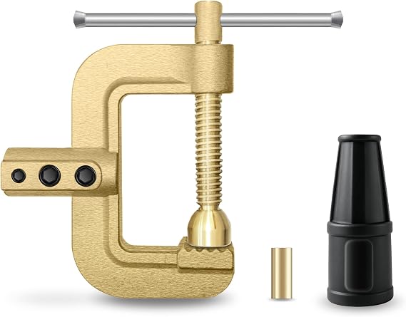 HITBOX Welding Ground Clamp, Solid Brass Heavy Duty Screw-Lock C-Style Earth Clamp, 400A for TIG MIG MMA/Stick Welders, 2.3" Jaw Opening, 1.65 lb