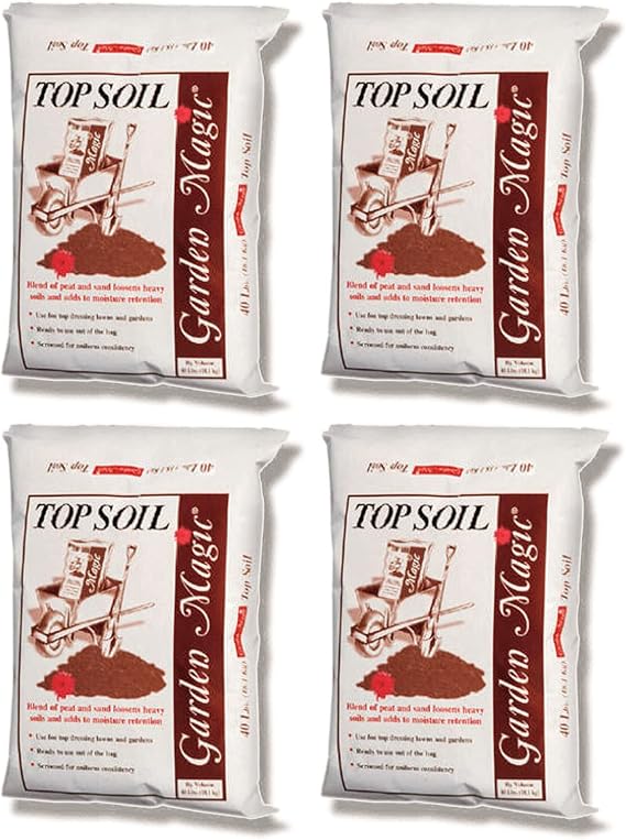 Michigan Peat Garden Magic Organic Potting Topsoil Mix, 40 lb, 4-Pack | Moisture Retaining Organic Blend for Indoor and Outdoor Planting, Potting, Gardening, and Landscaping
