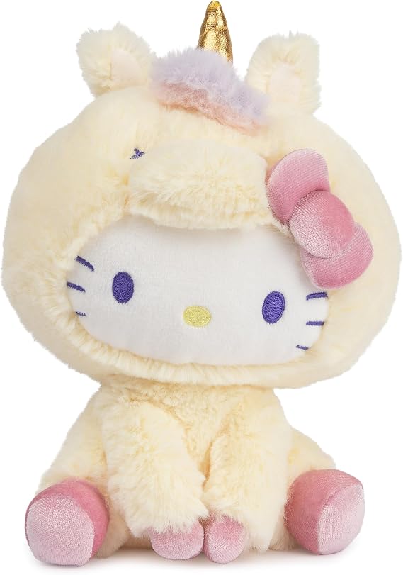 GUND Sanrio Hello Kitty 6" Plush Toy with Yellow Unicorn Outfit; Ages 1+