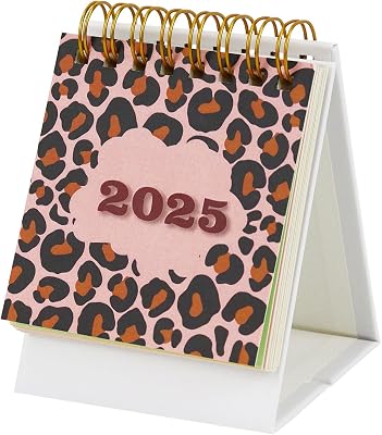 MultiBey Mini Desk Calendar 2024 to 2025, Monthly Standing Flip Calendar with Steel Coil, 18-Month 5.3 x 5.2 Small Desktop Calendar for Desk Office Home & School Fans Inspired Gift T-S