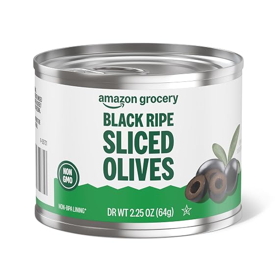 Amazon Grocery, Black Ripe Sliced Olives, 2.25 Oz