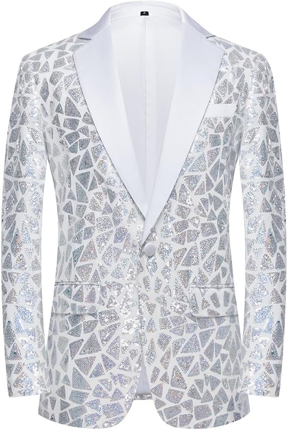 Men's Fashion Colorful Pattern Sequin Blazer Blazer