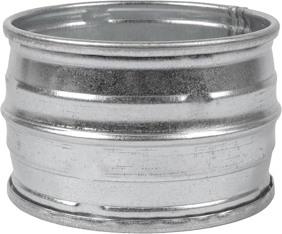 4" Inch Galvanized Metal Vent Duct Connector - Round Extension for Ventilation - 4 Inch Metal Dryer Vent Coupler and Hose Coupling - Durable Dryer Pipe Connection - Male Fit