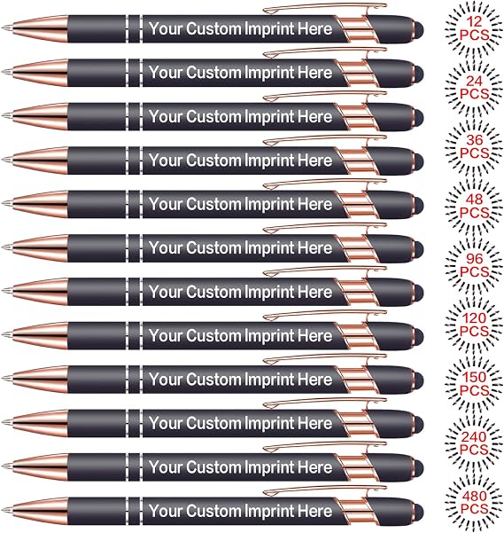 Bulk Custom Pens Personalized, Customized Pens with Name/Logo Printing Perfect for Business, Birthday, Wedding, Graduation Gifts & Party Events 5 to 2000 Pieces Pack (Black)