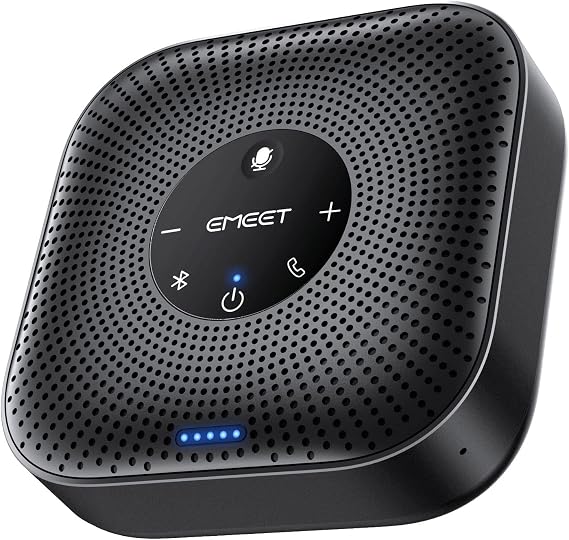 EMEET M0Plus Speakerphone Conference Microphone Speaker | Bluetooth対応 4つのAIマイク360˚全方向集音マイク エコー・ノイズのキャンセリング 連結機能付き 16人まで対応 USB-C接続 双方向通話 Skype/Zoom/Teams/通話アプリ対応