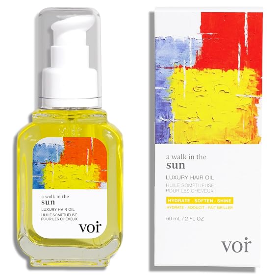 Voir Haircare Luxury Hair Oil - Deep Hydration for Dry, Damaged Hair - Smooths Frizz, Adds Shine & Locks in Moisture - Lightweight with Rosehip, Sunflower & Jojoba Oils, Mood-Enhancing Scent (2 Fl Oz)
