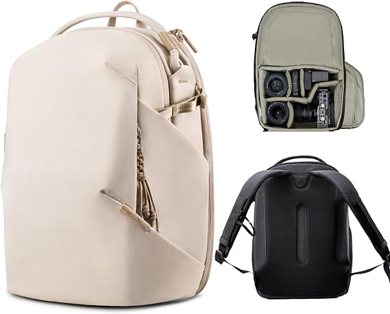 PGYTECH OneGo Lite Camera Backpack 16L Lightweight Camera Bag Cream | Drone Backpack for Sony/Canon/Fujifilm, DSLR/Mirrorless, Urban Weekend Water-Resistan Photography Pack for 14" Laptop