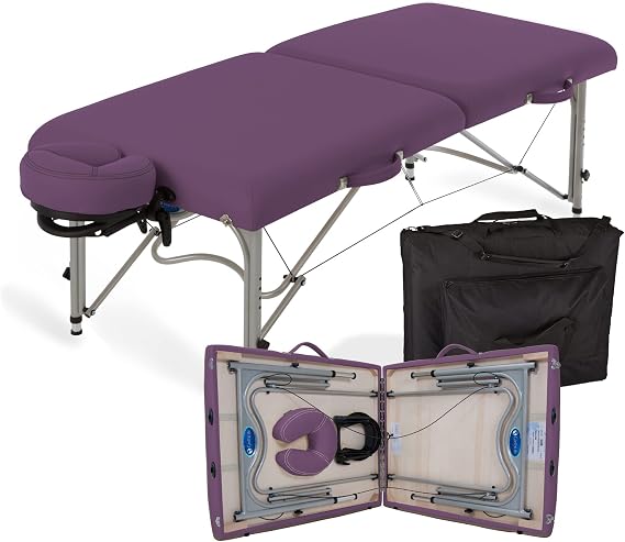 EARTHLITE Portable Massage Table LUNA - Ultra-Lightweight, Patented Aluminum Reiki Frame incl. Flex-Rest Face Cradle & Carry Case (29lb)