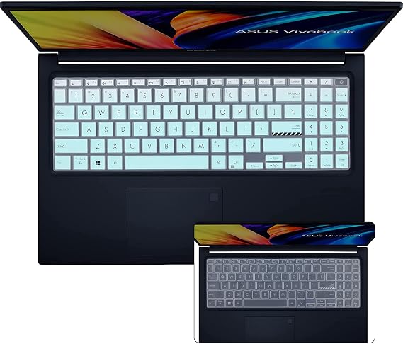 2 Keyboard Cover for ASUS VivoBook Pro 16 16X OLED K6602 M7600 N7600 VivoBook Pro 15 OLED K3500PH M3500QC M6500/ Pro 15X 15.6 K6501-M Green+Clear