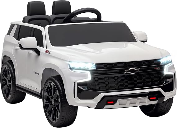 Aosom Licensed Chevrolet Tahoe Ride On Car Parent Remote Control White