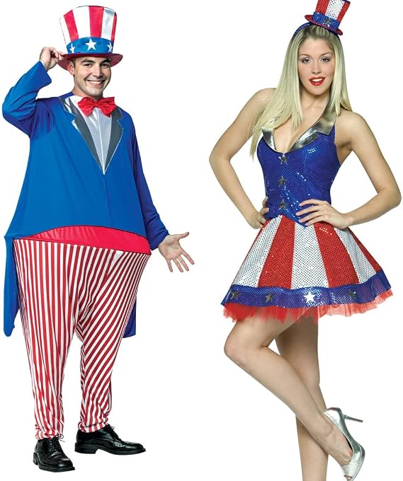 Uncle Sam Hoopster & Aunt Samantha Couples Costume Set Blue One Size Fits Most