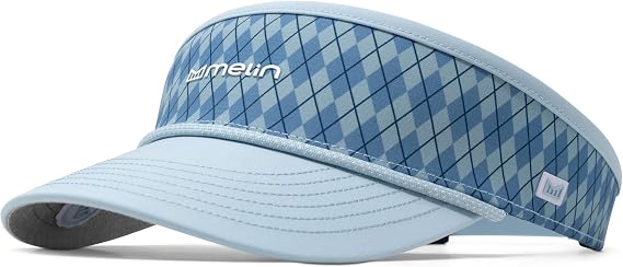 melin Coast Hydro, Blue Argyle, Mens Sun Visor, Water-Resistant Sun Hat | For Men & Women, Golf, Running, Workout, or Beach Hat, Medium-Large