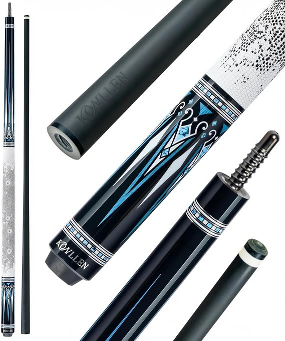 KONLLEN Carbon Fiber Pool Cue Stick 58-inch Professional Pool Sticks for Adults Full Carbon Technology Low Deflection Pool Cue Billiard Cues with 12.5mm Tip (Easy to Control, Pro Taper, Ultra-Smooth)