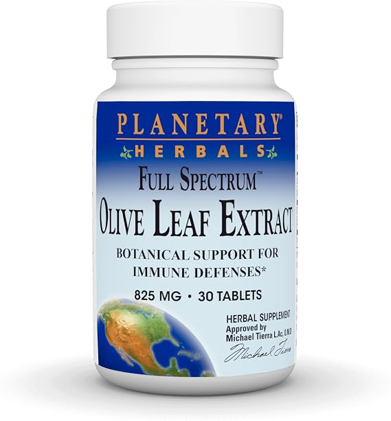 Planetary Herbals Full Spectrum Olive Leaf Extract Tablets, 30 Count