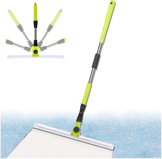 Air Broom as Seen on Tv, with 51 Long Handle Silicone Broom, Rubber Brooms for Floor Cleaning Cleans Glass,Fine Dust,Hair,Liquids