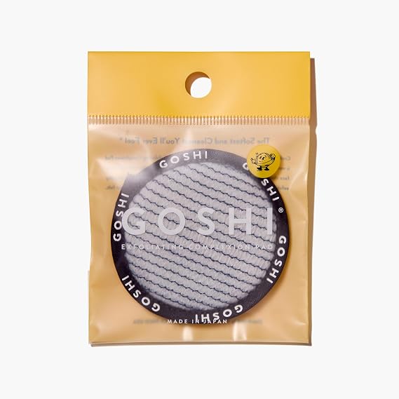 GOSHI Exfoliating Complexion Pads - Gentle Exfoliating Face Pads for Pores, Makeup Removal & Sensitive Skin - Reusable, Rapid-Drying Dual-Texture - Authentic Craftsmanship from Gunma, Japan - Gray