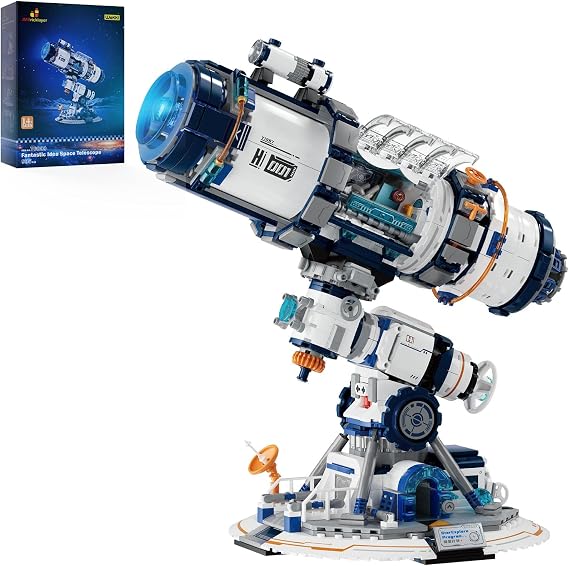 JMBricklayer Space Telescope Building Set with Cool Lights for Adults 70009 | Space Planet Building Toys with Lights, Space Exploration Telescope Model Kits for 18+, Ideal Gift for Space Lovers