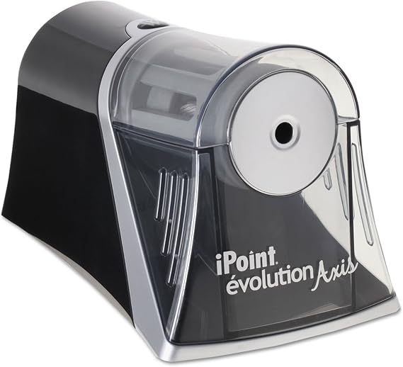 15510 Evolution Axis Pencil Sharpener, Black/Silver, 4 1/4 w x 7d x 4 3/4h