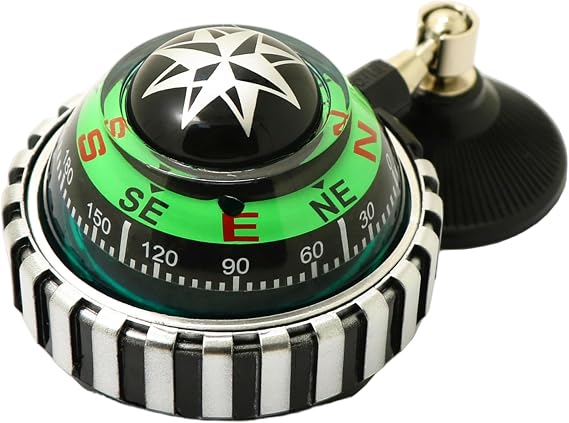 Car Compass Dashboard, Compass for Car, 2.52x1.89x4.25 Inch Portable Small Dashboard with Suction Cup Easy Install for Auto Decorations