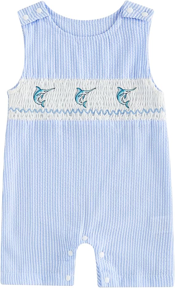 BemeyourBBs Newborn Baby Boy Sleeveless Romper Overall Summer Clothes