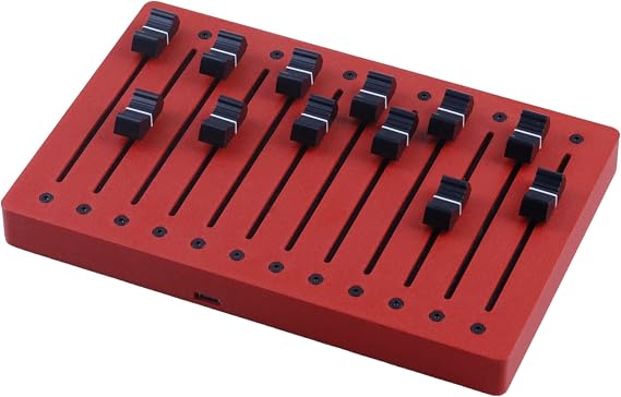 MIDI Fader Controller 12 Channel Motorized 100mm DAW Control Surface USB-C | 12-Bit Dual CC Pitch Bend Mode,USB Type-C Bus Power Plug and Play DAW Control Surface for Studio Live Audio Mixing