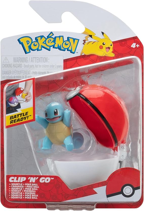 Pokémon PKW3636 - Clip'n'Go Poké Ball - Schiggy & Pokéball, Official Pokéball with 5 cm Figure