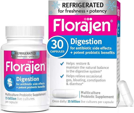 Florajen Digestion Probiotic, Advanced Relief, 30 Capsules