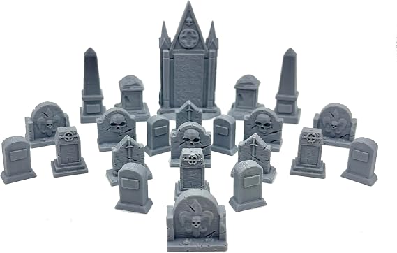Hautico Graveyard and Treasury Scenes, Mausoleum Graveyard Scene for 18mm Miniatures Wargame, 3D Printed and Paintable (Graveyard Edition)