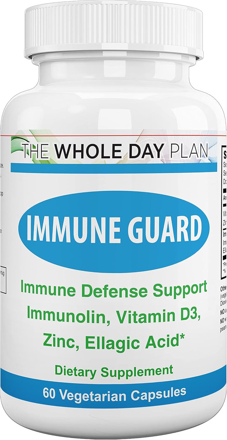 Spectra Vitamins Immune Guard Natural Immune Boost Formula with Immunolin, Vitamin D3, Zinc, Ellagic Acid, 60 Capsules