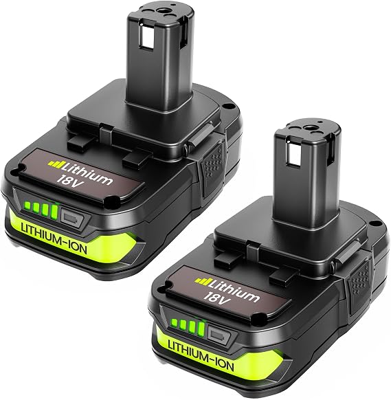 2-Pack 18V 3.5Ah Replacement for Ryobi 18V Battery, Compatible with Ryobi One+ Power Tools and Chargers, Li-Ion Batteries with LED Indicator, Fits P102 P103 P104 P105 P107 P108 P109